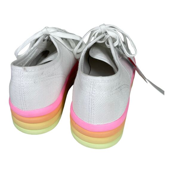 Superga 2790 Candy Sneaker 6.5 Hot Pink Multi White Platform Low Top Revolve New - Picture 5 of 7